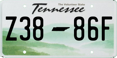 TN license plate Z3886F