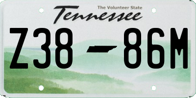 TN license plate Z3886M