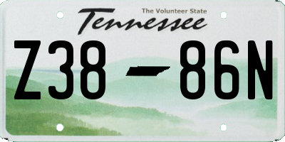 TN license plate Z3886N