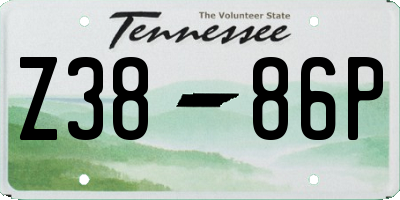 TN license plate Z3886P