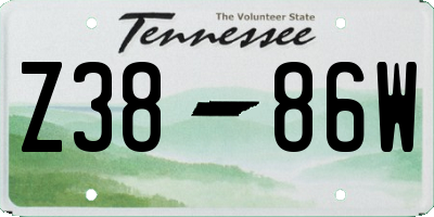 TN license plate Z3886W