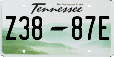 TN license plate Z3887E