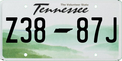 TN license plate Z3887J