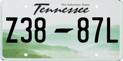 TN license plate Z3887L