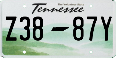 TN license plate Z3887Y