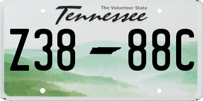 TN license plate Z3888C
