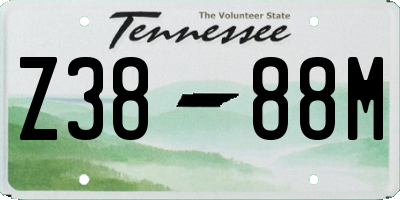 TN license plate Z3888M