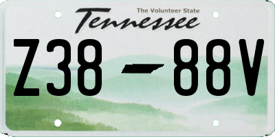 TN license plate Z3888V