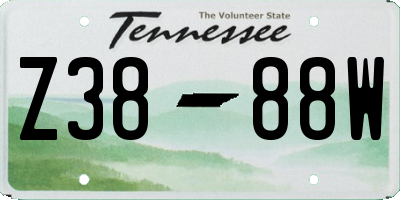 TN license plate Z3888W