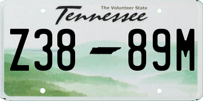 TN license plate Z3889M