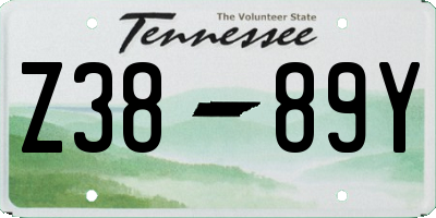 TN license plate Z3889Y