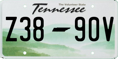 TN license plate Z3890V