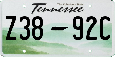 TN license plate Z3892C