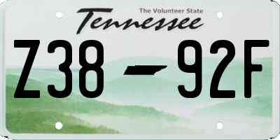 TN license plate Z3892F