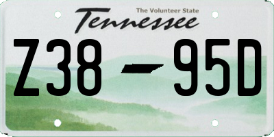 TN license plate Z3895D