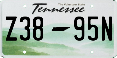 TN license plate Z3895N