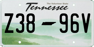 TN license plate Z3896V