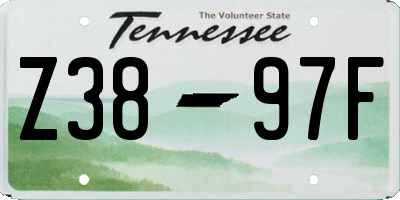 TN license plate Z3897F