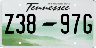 TN license plate Z3897G