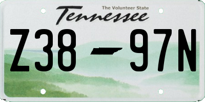 TN license plate Z3897N