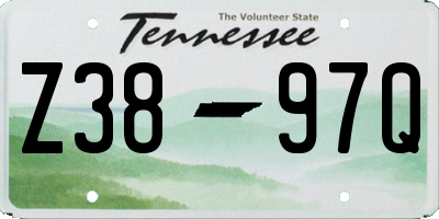TN license plate Z3897Q
