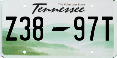 TN license plate Z3897T