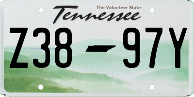 TN license plate Z3897Y