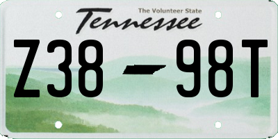 TN license plate Z3898T