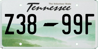 TN license plate Z3899F