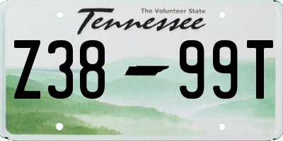 TN license plate Z3899T