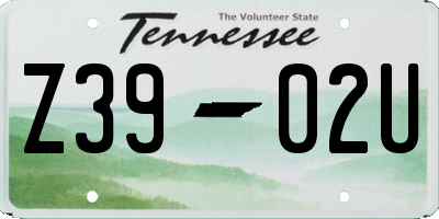 TN license plate Z3902U