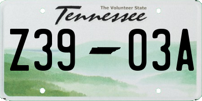 TN license plate Z3903A