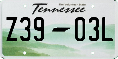 TN license plate Z3903L