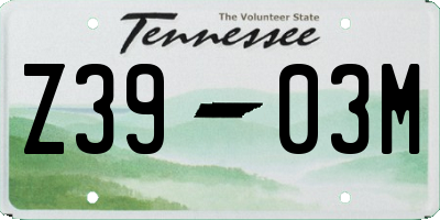 TN license plate Z3903M