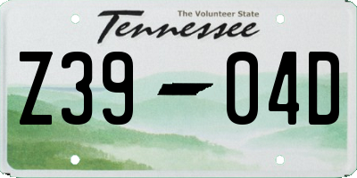 TN license plate Z3904D