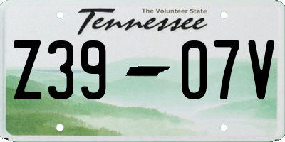 TN license plate Z3907V