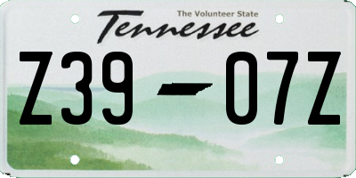 TN license plate Z3907Z