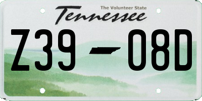 TN license plate Z3908D