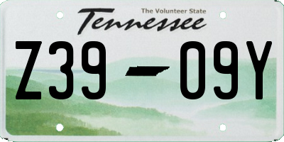 TN license plate Z3909Y
