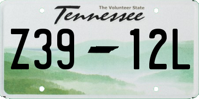 TN license plate Z3912L