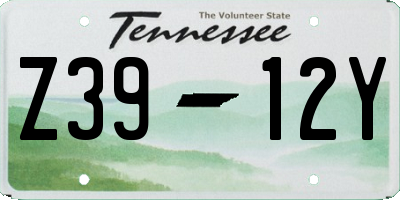 TN license plate Z3912Y