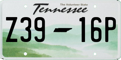 TN license plate Z3916P