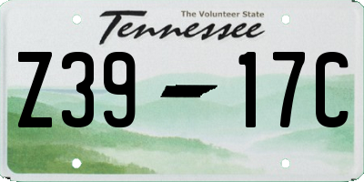 TN license plate Z3917C