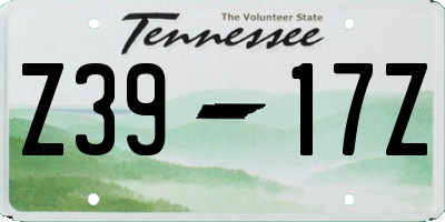 TN license plate Z3917Z