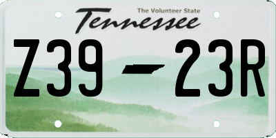 TN license plate Z3923R