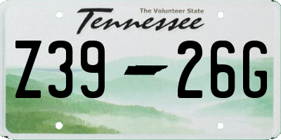 TN license plate Z3926G