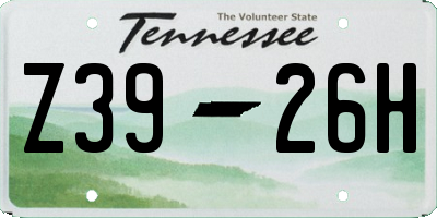 TN license plate Z3926H