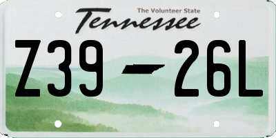 TN license plate Z3926L