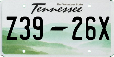 TN license plate Z3926X