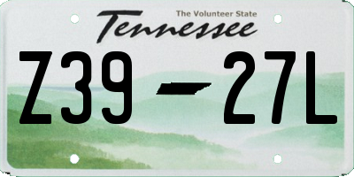 TN license plate Z3927L